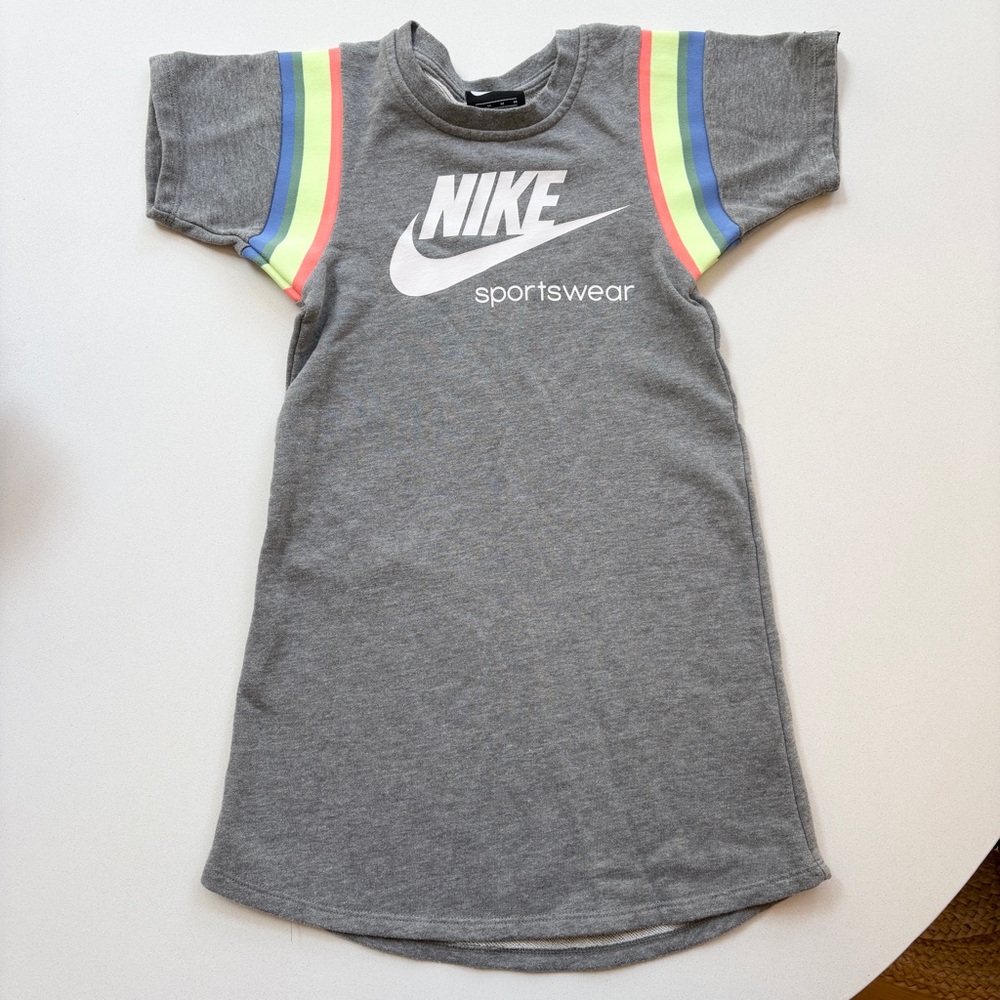 Nike Gray Kids Casual Dress with Rainbow Stripes